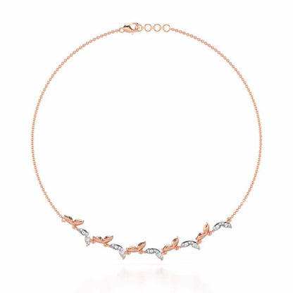 Refined Lattice Silver Necklace - Rose Gold - Image 2