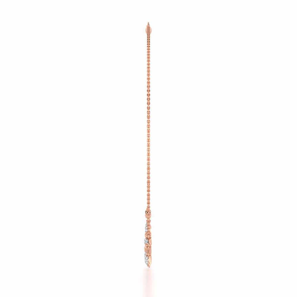 Refined Lattice Silver Necklace - Rose Gold - Image 4