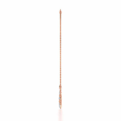 Refined Lattice Silver Necklace - Rose Gold - Image 4