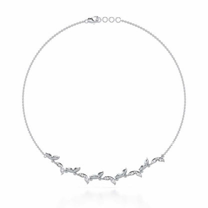 Refined Lattice Silver Necklace - White Gold - Image 2