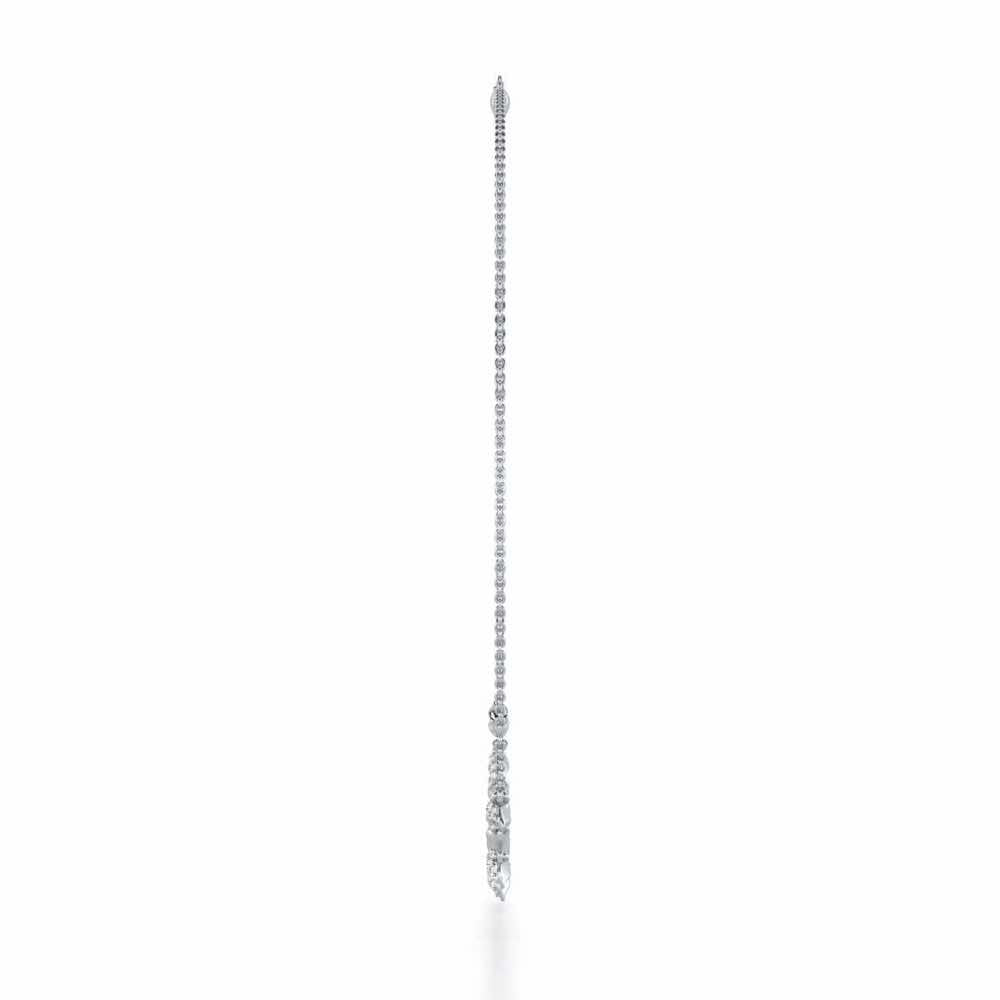 Refined Lattice Silver Necklace - White Gold - Image 4