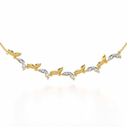 Refined Lattice Silver Necklace - Yellow Gold - Image 1