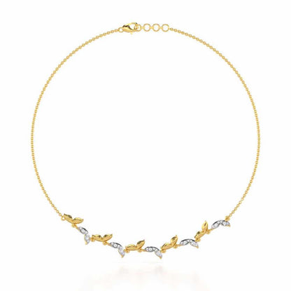 Refined Lattice Silver Necklace - Yellow Gold - Image 2