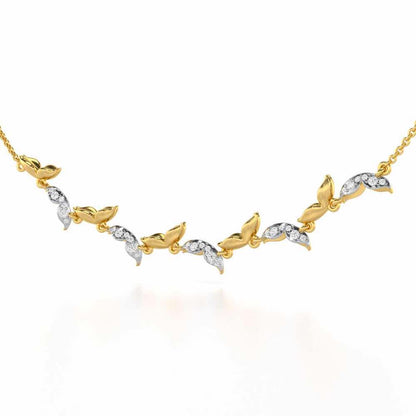 Refined Lattice Silver Necklace - Yellow Gold - Image 3