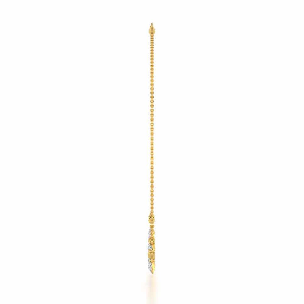 Refined Lattice Silver Necklace - Yellow Gold - Image 4