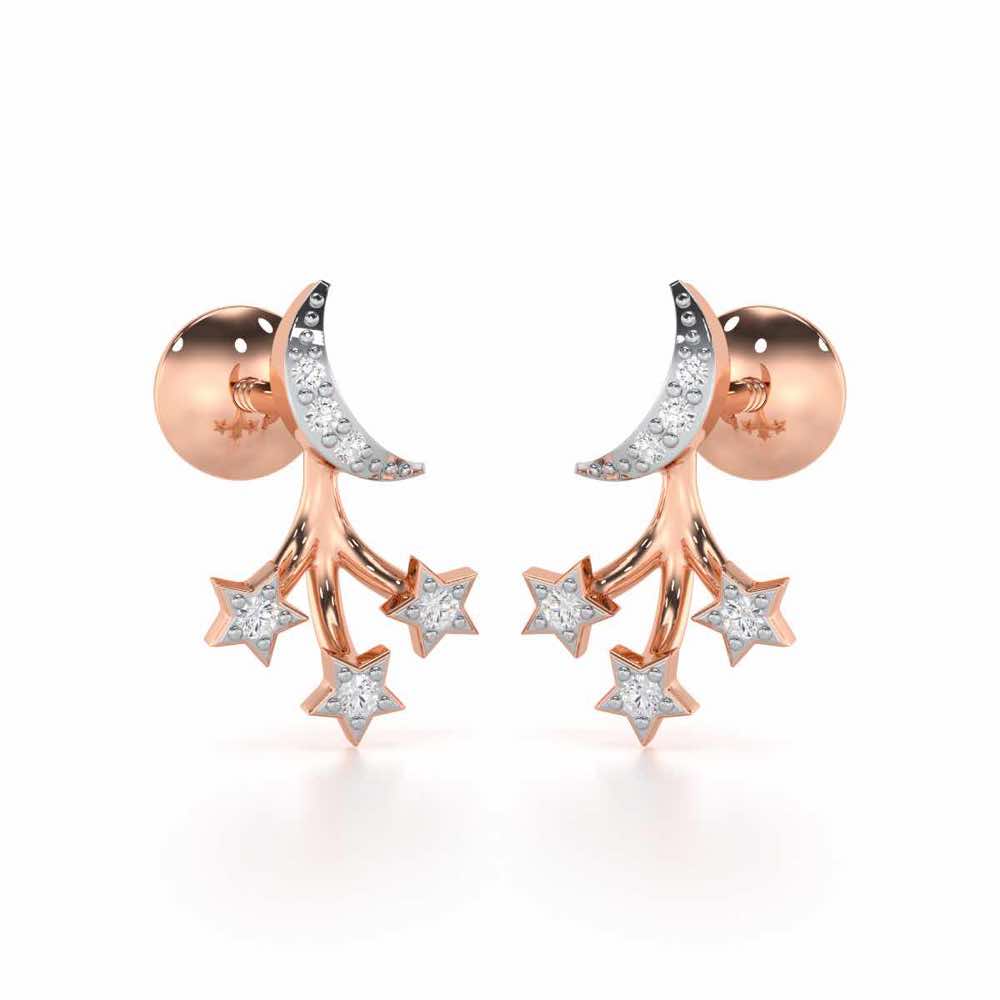 Refined Radiance Silver Stud Earrings - Rose Gold - Image 1