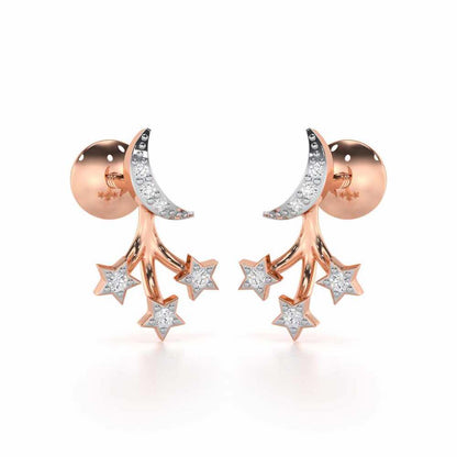 Refined Radiance Silver Stud Earrings - Rose Gold - Image 1