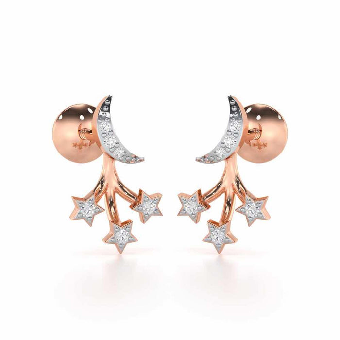 Refined Radiance Silver Stud Earrings - Rose Gold - Image 1