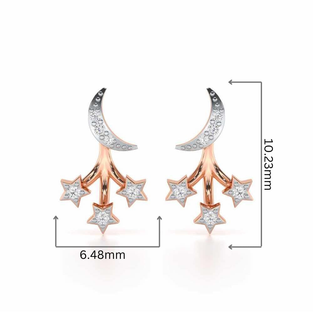 Refined Radiance Silver Stud Earrings - Rose Gold - Image 2