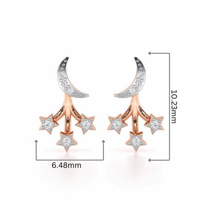 Refined Radiance Silver Stud Earrings - Rose Gold - Image 2