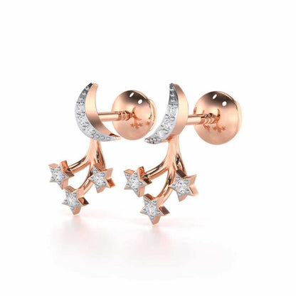 Refined Radiance Silver Stud Earrings - Rose Gold - Image 3