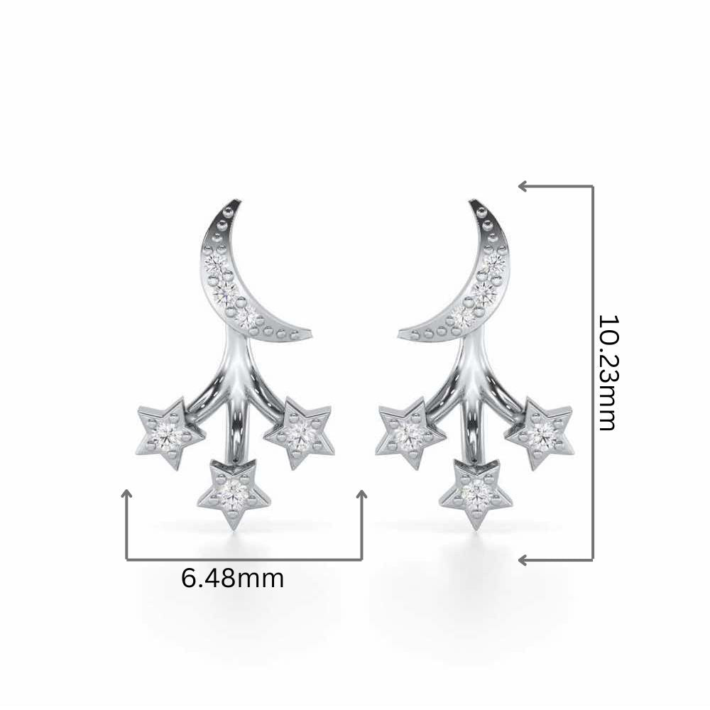 Refined Radiance Silver Stud Earrings - White Gold - Image 2