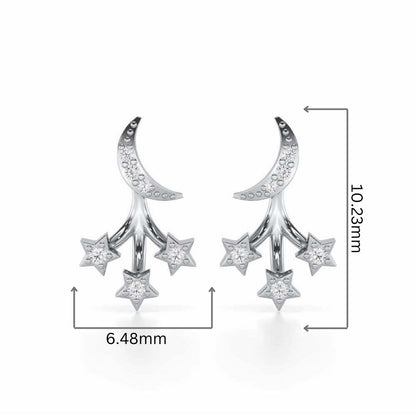 Refined Radiance Silver Stud Earrings - White Gold - Image 2