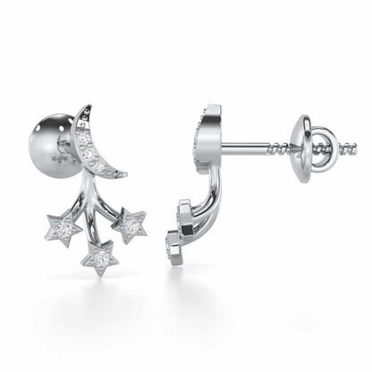 Refined Radiance Silver Stud Earrings - White Gold - Image 4