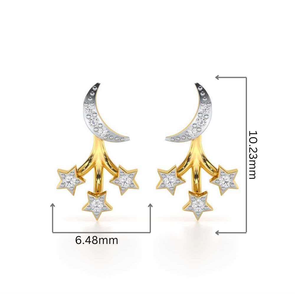 Refined Radiance Silver Stud Earrings - Yellow Gold - Image 2