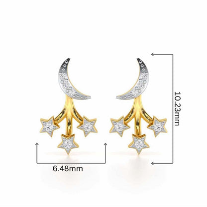 Refined Radiance Silver Stud Earrings - Yellow Gold - Image 2