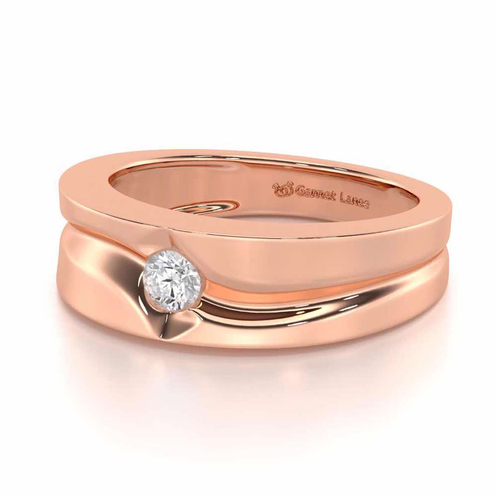 Refined Radiance Men Solitaire Ring - Rose Gold - Image 2