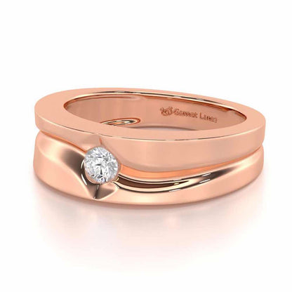 Refined Radiance Men Solitaire Ring - Rose Gold - Image 2