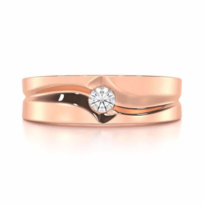 Refined Radiance Men Solitaire Ring - Rose Gold - Image 4