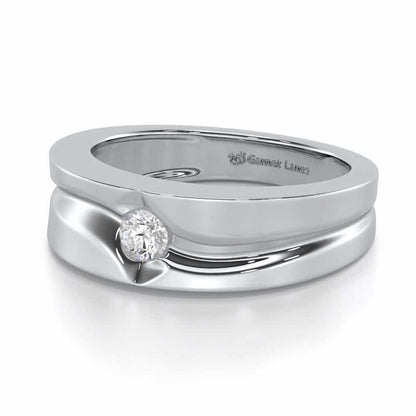 Refined Radiance Men Solitaire Ring - White Gold - Image 2