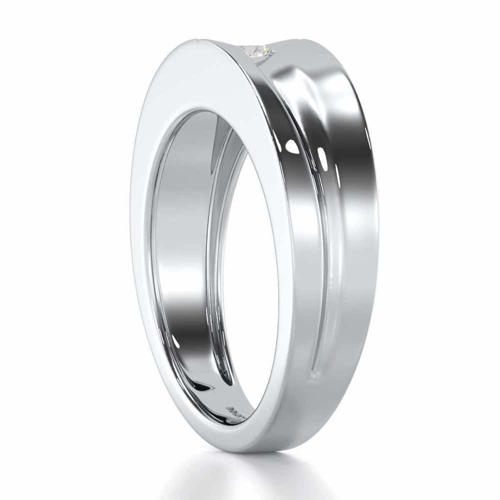 Refined Radiance Men Solitaire Ring - White Gold - Image 3