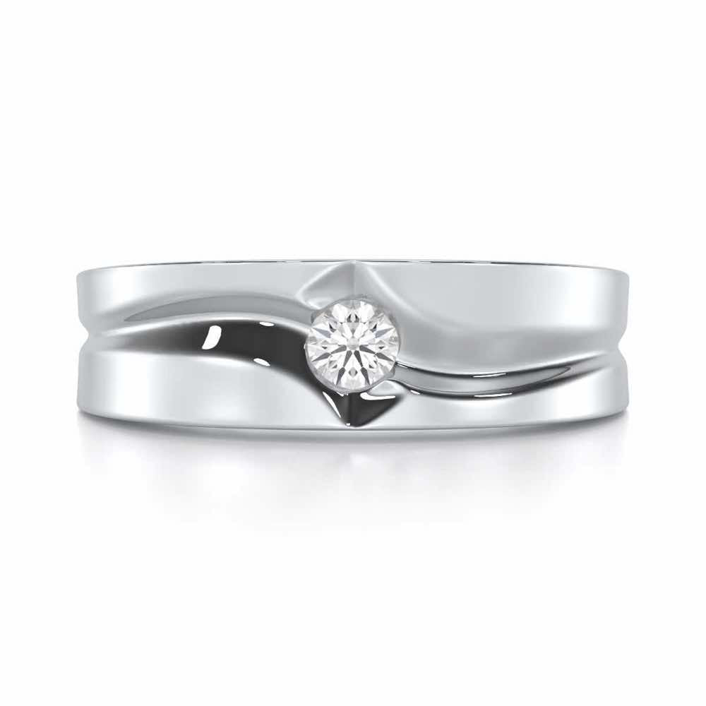 Refined Radiance Men Solitaire Ring - White Gold - Image 4