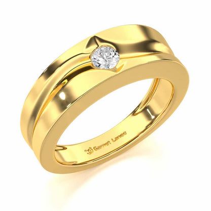 Refined Radiance Men Solitaire Ring - Yellow Gold - Image 1
