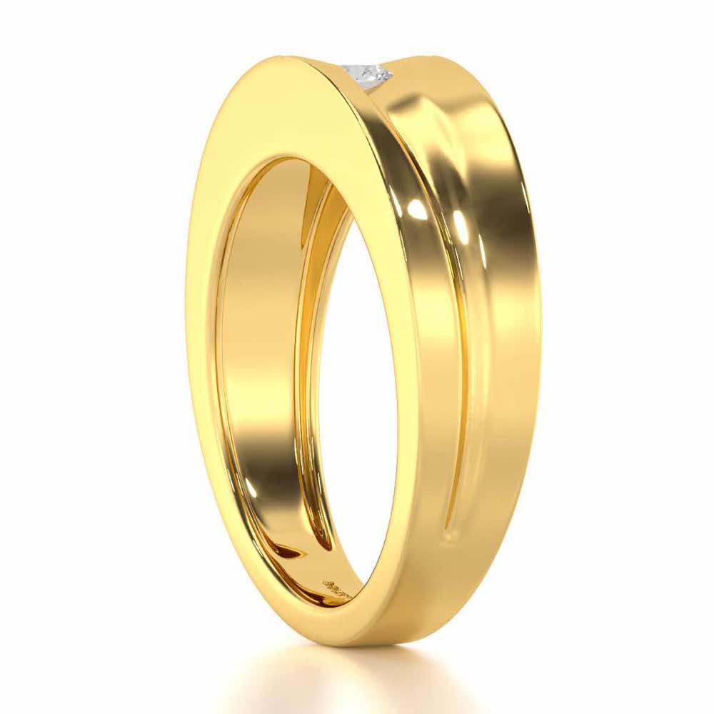 Refined Radiance Men Solitaire Ring - Yellow Gold - Image 3