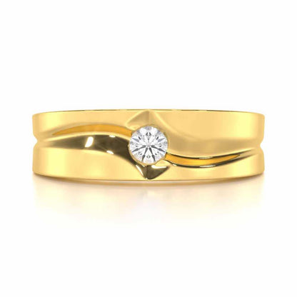 Refined Radiance Men Solitaire Ring - Yellow Gold - Image 4