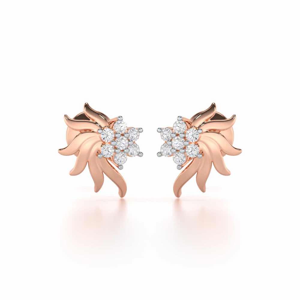 Refined Reflections Silver Stud Earrings - Rose Gold - Image 1