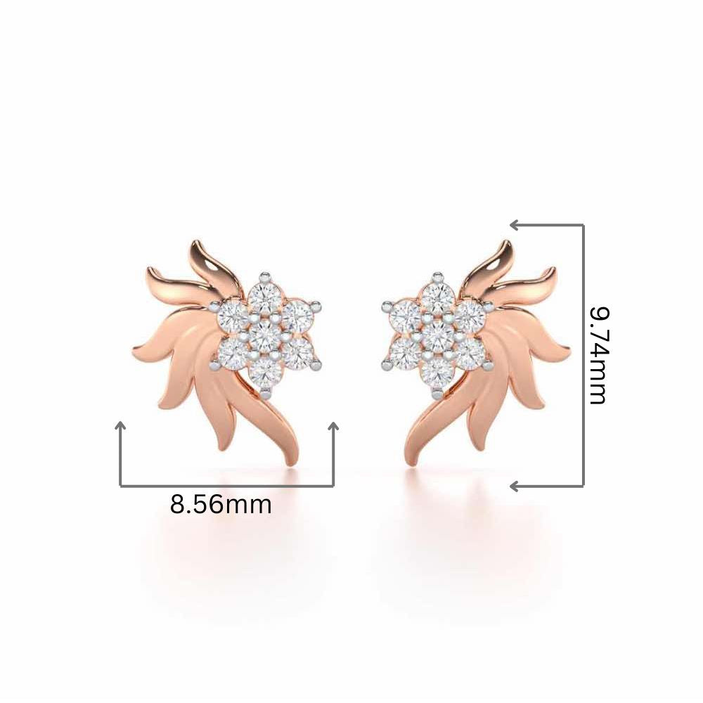 Refined Reflections Silver Stud Earrings - Rose Gold - Image 2