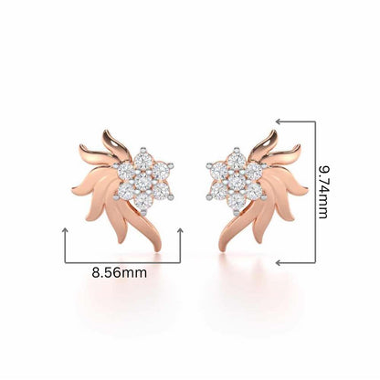 Refined Reflections Silver Stud Earrings - Rose Gold - Image 2