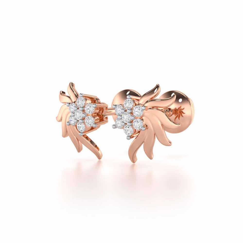 Refined Reflections Silver Stud Earrings - Rose Gold - Image 3