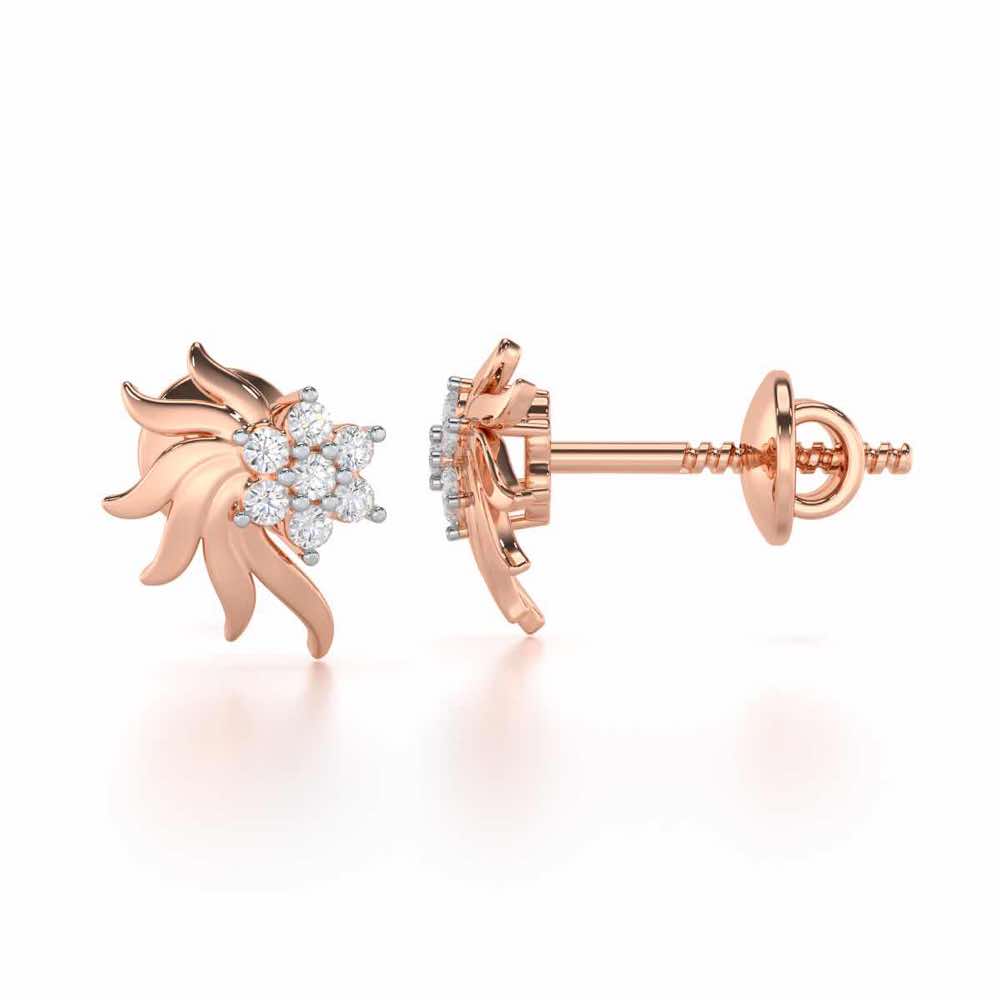 Refined Reflections Silver Stud Earrings - Rose Gold - Image 4