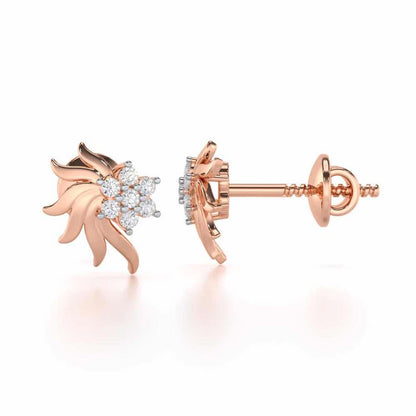 Refined Reflections Silver Stud Earrings - Rose Gold - Image 4