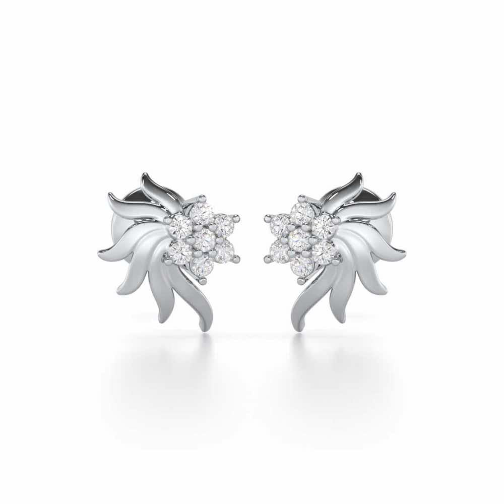 Refined Reflections Silver Stud Earrings - White Gold - Image 1