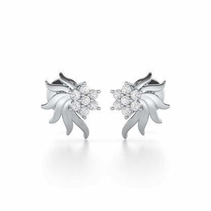 Refined Reflections Silver Stud Earrings - White Gold - Image 1