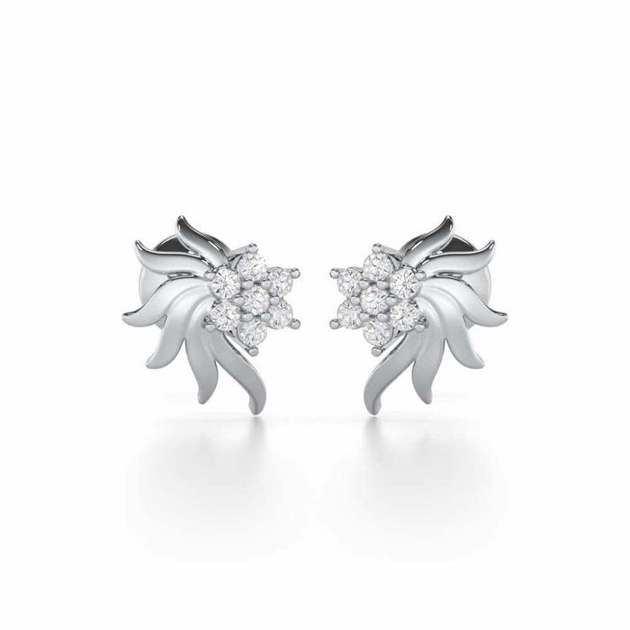 Refined Reflections Silver Stud Earrings - White Gold - Image 1