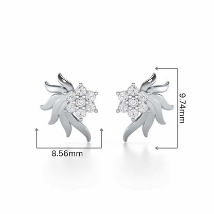 Refined Reflections Silver Stud Earrings - White Gold - Image 2