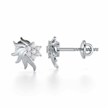 Refined Reflections Silver Stud Earrings - White Gold - Image 4
