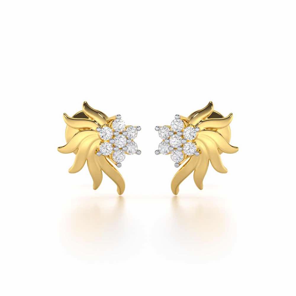 Refined Reflections Silver Stud Earrings - Yellow Gold - Image 1