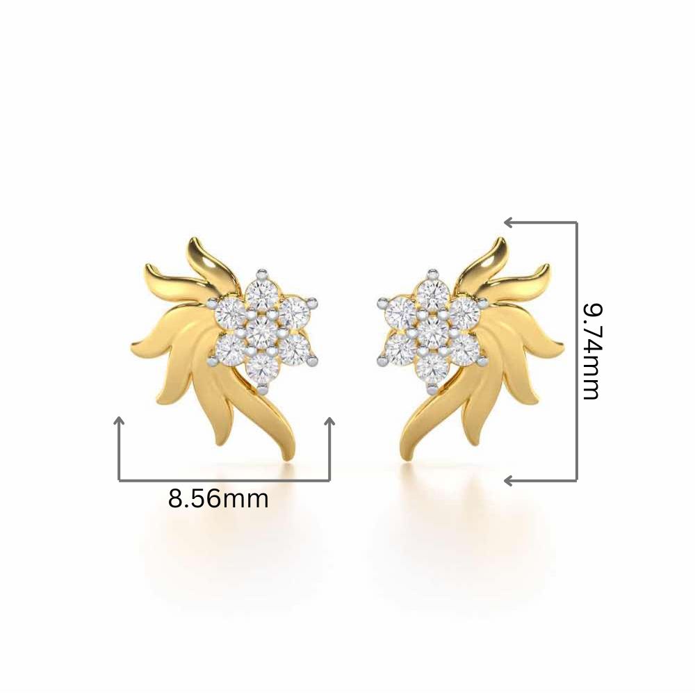 Refined Reflections Silver Stud Earrings - Yellow Gold - Image 2