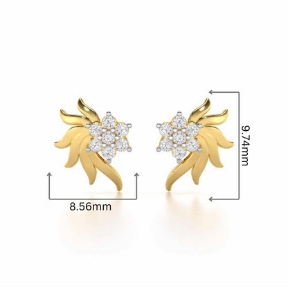 Refined Reflections Silver Stud Earrings - Yellow Gold - Image 2