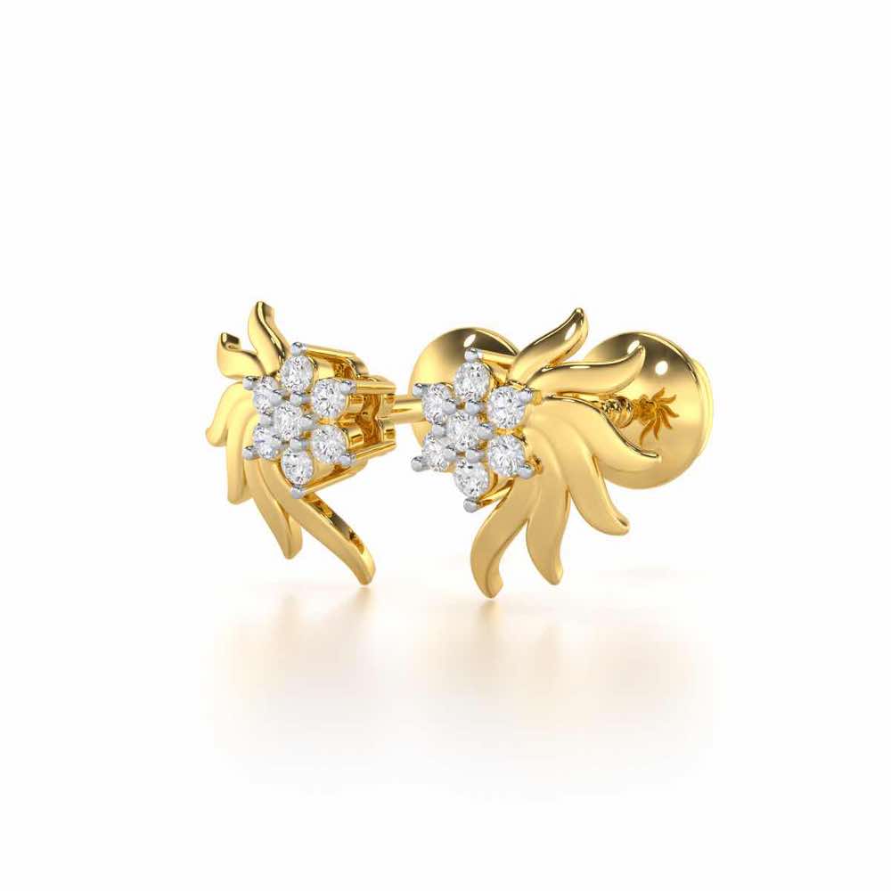 Refined Reflections Silver Stud Earrings - Yellow Gold - Image 3