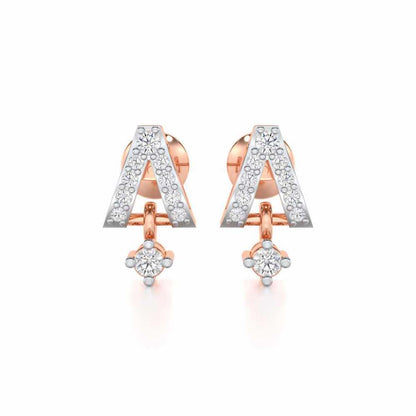 Refined Row Silver Earrings - Rose Gold - Image 1