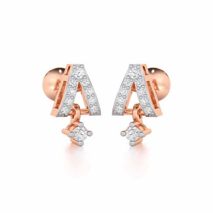 Refined Row Silver Earrings - Rose Gold - Image 2