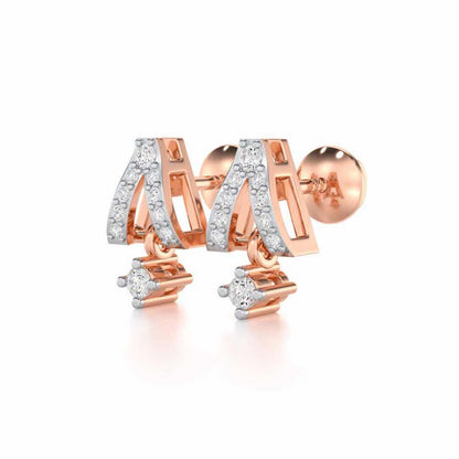 Refined Row Silver Earrings - Rose Gold - Image 3