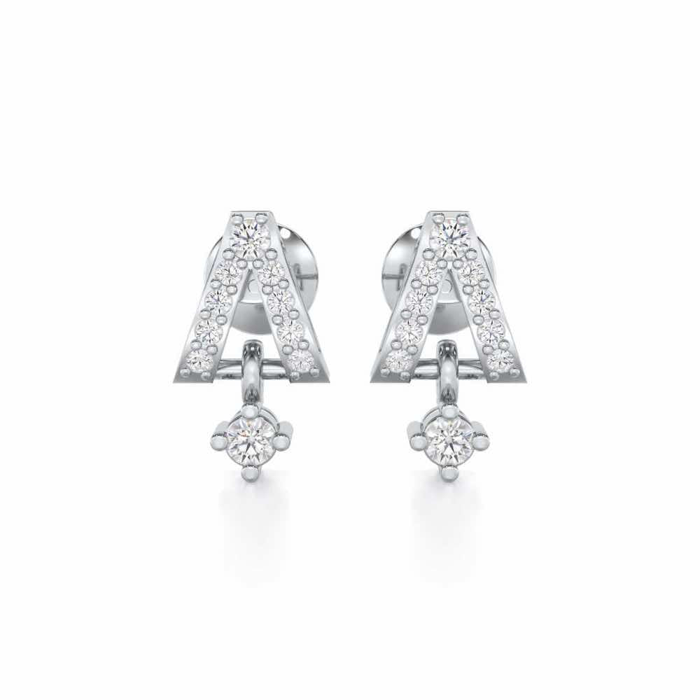 Refined Row Silver Earrings - White Gold - Image 1