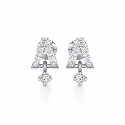 Refined Row Silver Earrings - White Gold - Image 1