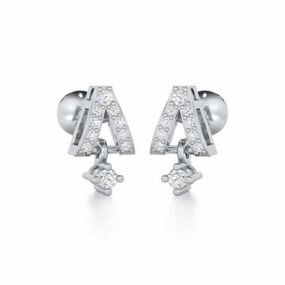 Refined Row Silver Earrings - White Gold - Image 2